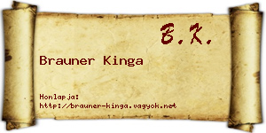 Brauner Kinga névjegykártya